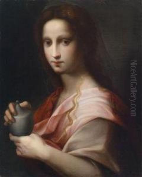 Mary Magdalene With The Ointment Vessel Oil Painting by Domenico Puligo