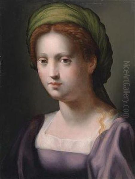 Portrait Of A Young Lady As A Sibyl Oil Painting by Domenico Puligo