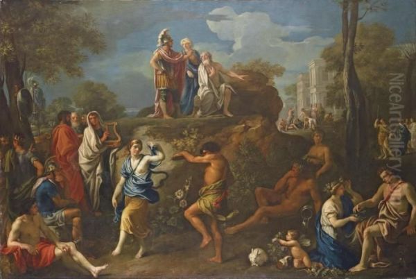 Aeneas Seeking The Counsel Of Anchises In Hades Oil Painting by Alexandre Ubeleski