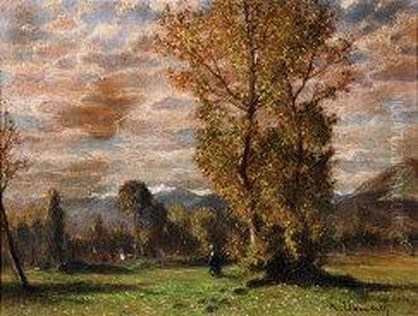 Campagna Biellese Oil Painting by Romollo Ubertalli