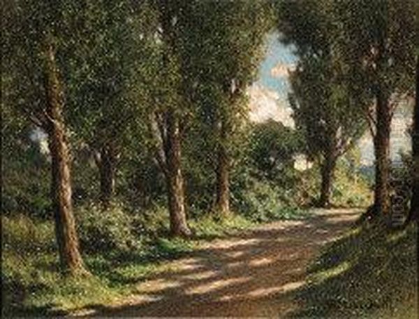 Strada Nel Bosco Oil Painting by Romollo Ubertalli