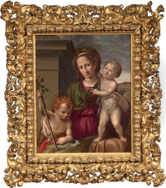 Sacra Famiglia Con San Giovannino Oil Painting by Francesco Ubertini Bacciacca