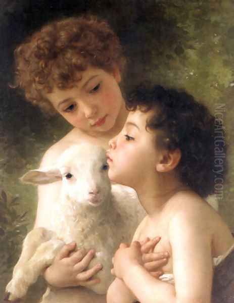 Children With the Lamb (Detail) Oil Painting by William-Adolphe Bouguereau