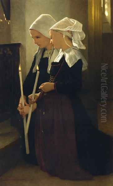 Prayer at Sainte-Anne-d'Auray Oil Painting by William-Adolphe Bouguereau