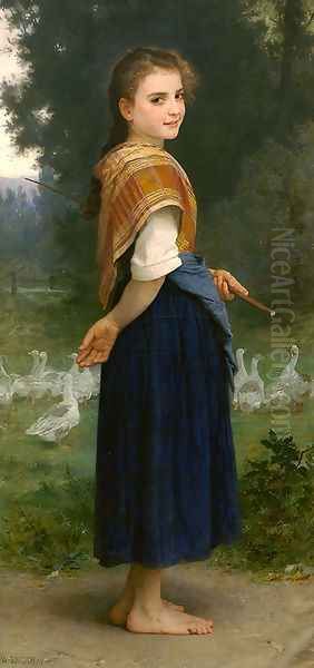 The Goose Girl 1891 Oil Painting by William-Adolphe Bouguereau