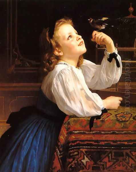 L'oiseau Chéri (Dear Bird) Oil Painting by William-Adolphe Bouguereau