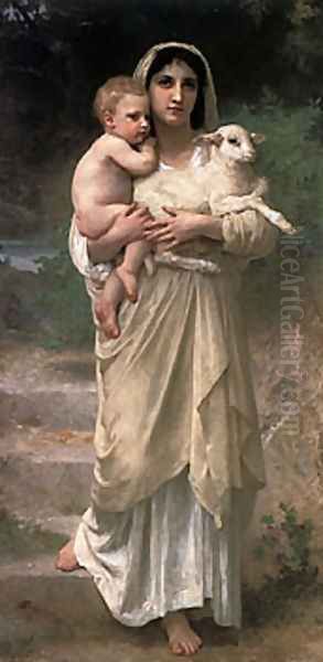 Le Jeune Bergere 1897 Oil Painting by William-Adolphe Bouguereau