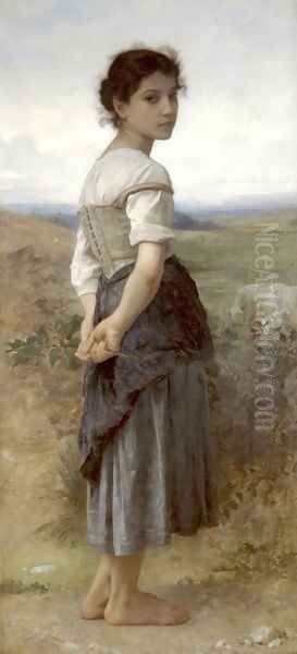 Jeune Bergere (Young Shepherdess) Oil Painting by William-Adolphe Bouguereau