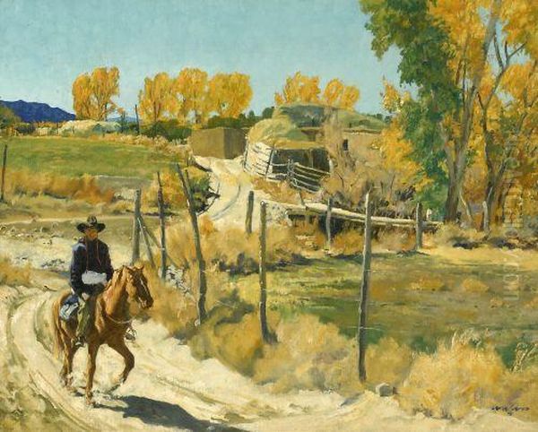 October Morning Oil Painting by Walter Ufer