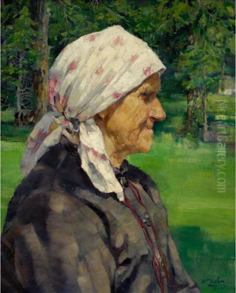 Tyrolean Woman Oil Painting by Walter Ufer