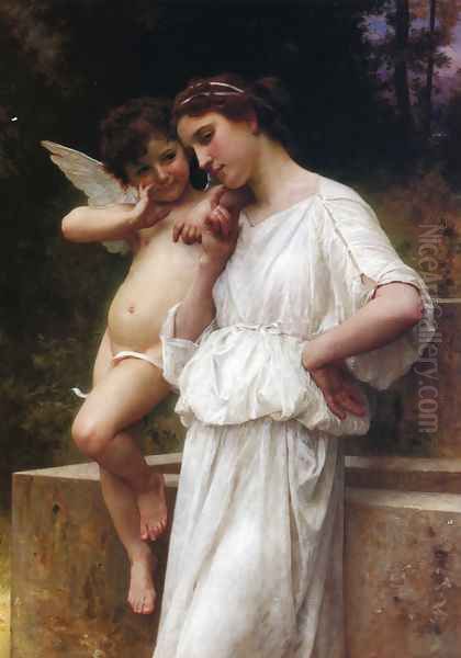 Love's Scerets Oil Painting by William-Adolphe Bouguereau