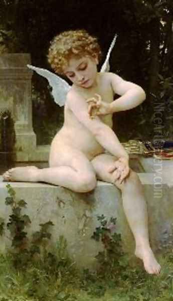 LAmour Au Papillon Oil Painting by William-Adolphe Bouguereau