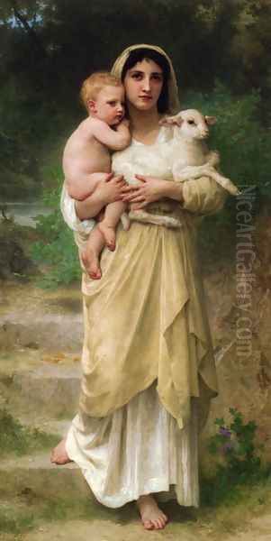 Lambs Oil Painting by William-Adolphe Bouguereau