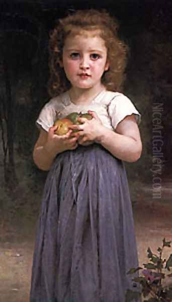 Jeune Fille Et Enfant Oil Painting by William-Adolphe Bouguereau