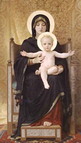 Madone Assise Oil Painting by William-Adolphe Bouguereau