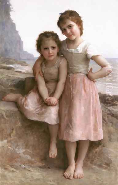 Sur la Greve (On the Rocky Beach) Oil Painting by William-Adolphe Bouguereau