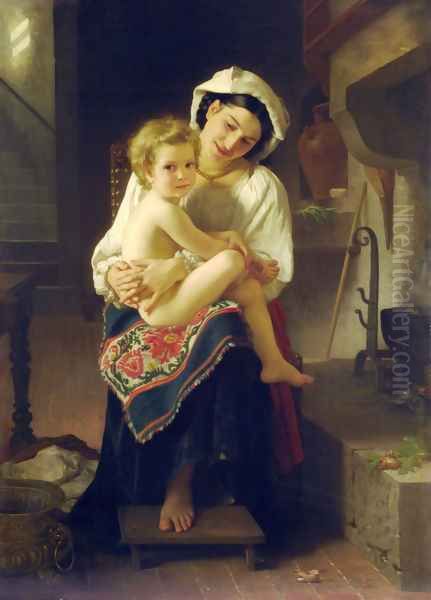 Le Lever (Up You Go) Oil Painting by William-Adolphe Bouguereau