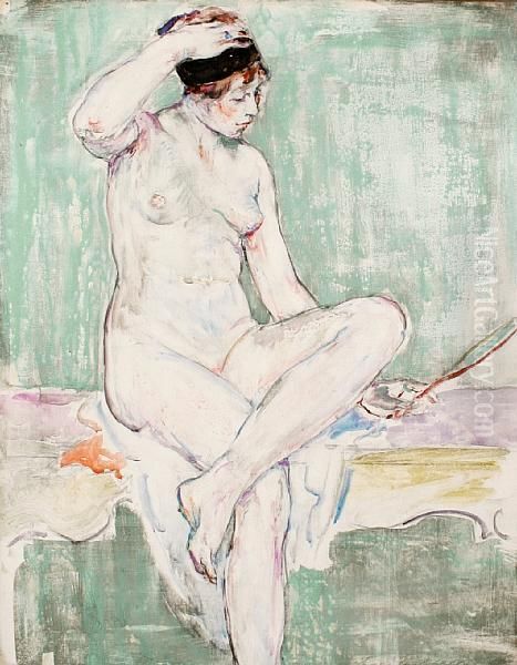 Study For Female Nude Oil Painting by Eugene Paul Ullmann