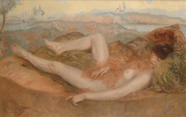 Ullman Recling Nude Oil Painting by Eugene Paul Ullmann