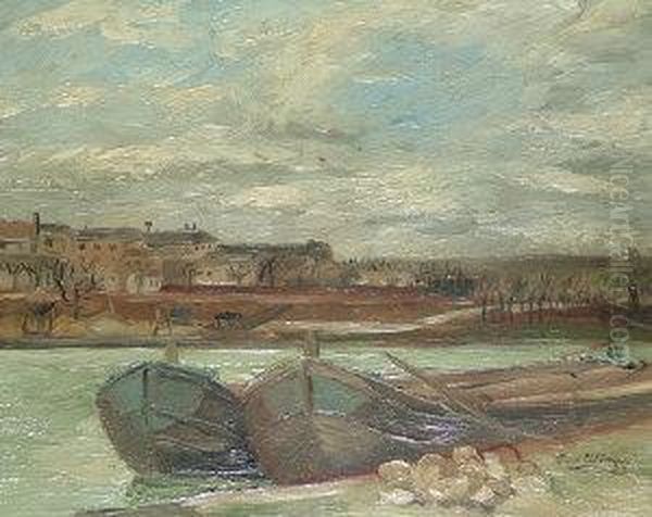 Seine Oil Painting by Eugene Paul Ullmann