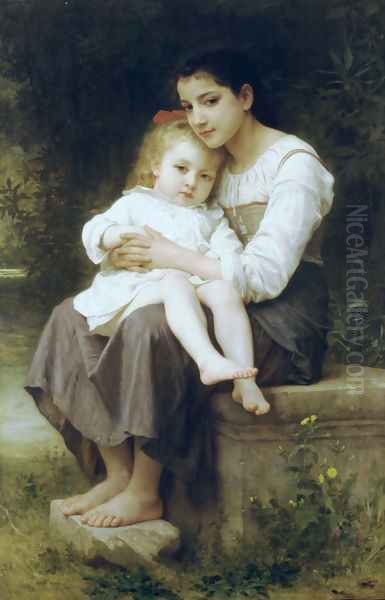 La soeur aînée (Big sis') Oil Painting by William-Adolphe Bouguereau