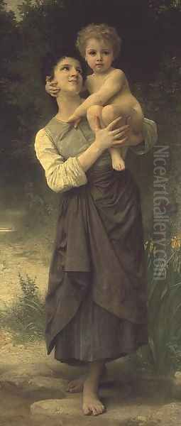 Mother and Child, 1887 Oil Painting by William-Adolphe Bouguereau