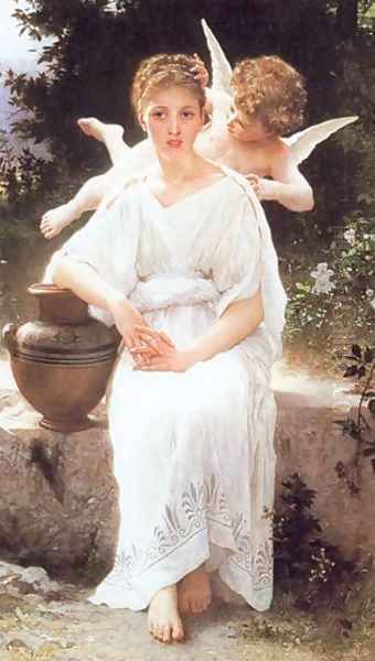 Whisperings of Love Oil Painting by William-Adolphe Bouguereau