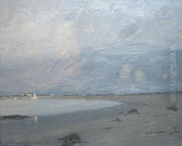 La Plage A Maree Basse Oil Painting by Raoul Andre Ulmann