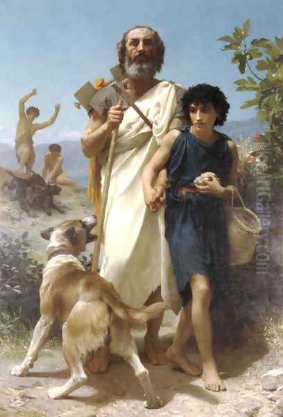 Homere et son Guide [Homer and his Guide] Oil Painting by William-Adolphe Bouguereau