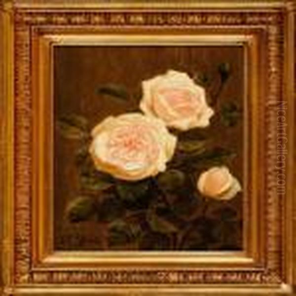 Pink Roses Oil Painting by Emil C. Unlitz