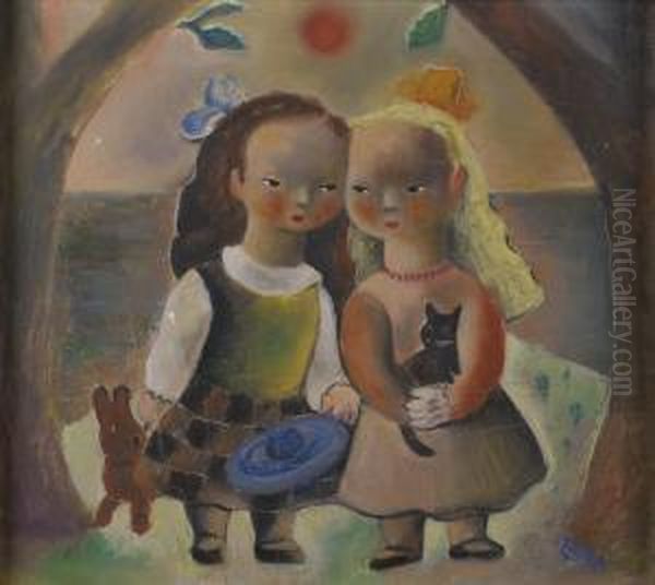 Bosom Friends Oil Painting by Nura Wilson Ulreich