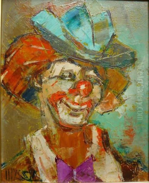 Le Clown Oil Painting by J. Ulysse