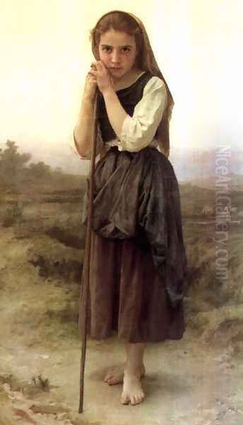 The Little Shepherdess Oil Painting by William-Adolphe Bouguereau