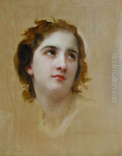 Sketch of a Young Woman [detail] Oil Painting by William-Adolphe Bouguereau