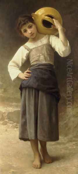 Jeune Fille Allant à la Fontaine [Young Girl Going to the Fountain] Oil Painting by William-Adolphe Bouguereau