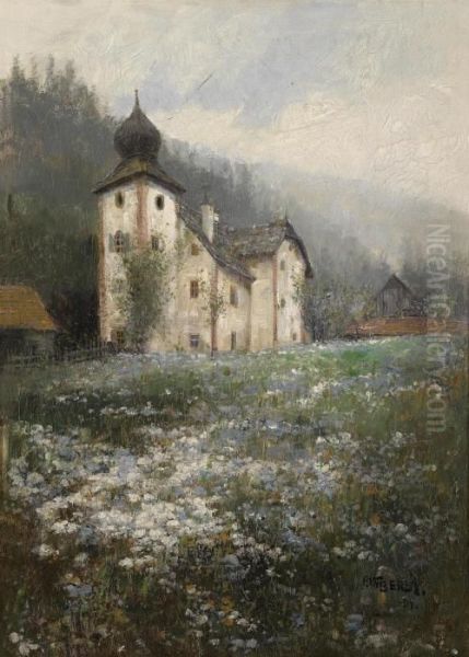 Church On The Hill Oil Painting by Paul Unbereit