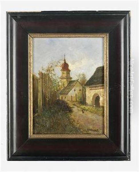 Alte Kirche In Perchtoldsdorf Oil Painting by Paul Unbereit