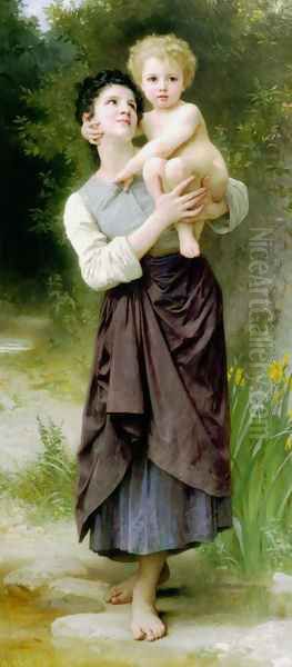 Brother and Sister Oil Painting by William-Adolphe Bouguereau