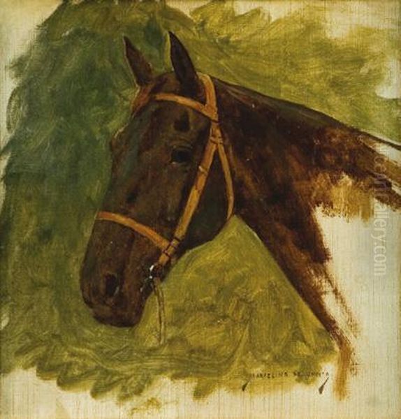 Cabeza De Caballo Oil Painting by Marcelino Unceta Y Lopez