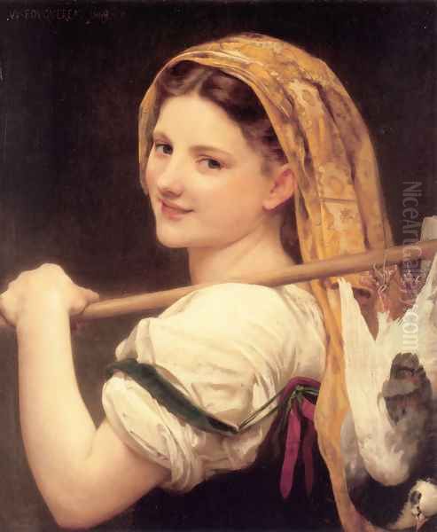 Le retour du marché (Returned from the market) Oil Painting by William-Adolphe Bouguereau