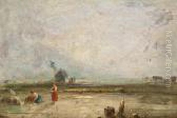 Vier Fischerszenen Am Strand Oil Painting by Frederick Charles Underhill