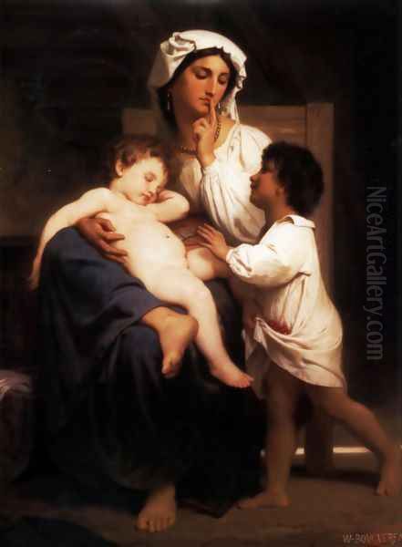 Le sommeil (Asleep at last) Oil Painting by William-Adolphe Bouguereau