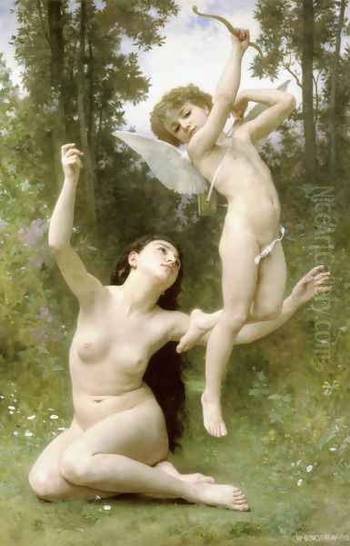 L'Amour s'envole [Love Takes Flight] Oil Painting by William-Adolphe Bouguereau