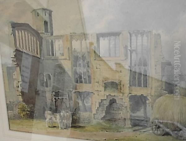 Attributed To Thomas Richard Underwood 'sudley Castle' Oil Painting by Thomas Richard Underwood