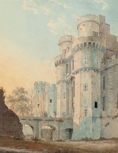 Hurstmonceaux Castle, Sussex Oil Painting by Thomas Richard Underwood