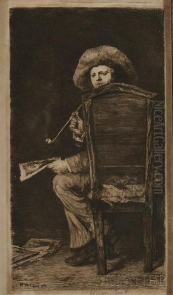 Portrait Of Frank Duveneck/the Smoker. Oil Painting by William Unger