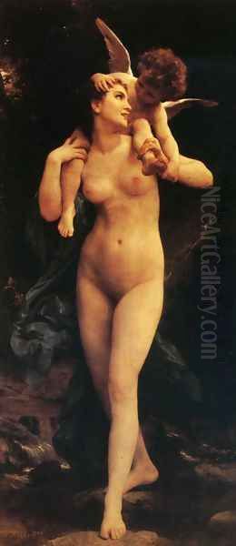 Venus and Cupid Oil Painting by William-Adolphe Bouguereau