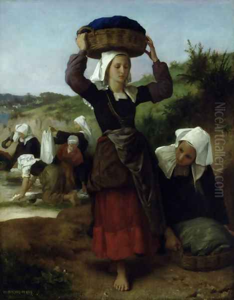 Washerwomen of Fouesnant Oil Painting by William-Adolphe Bouguereau