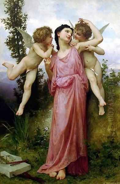 Tender Words Oil Painting by William-Adolphe Bouguereau