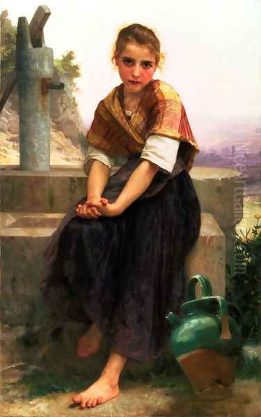 La Cruche Cassée [The Broken Pitcher] Oil Painting by William-Adolphe Bouguereau